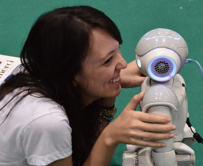 Cristiana with Robot